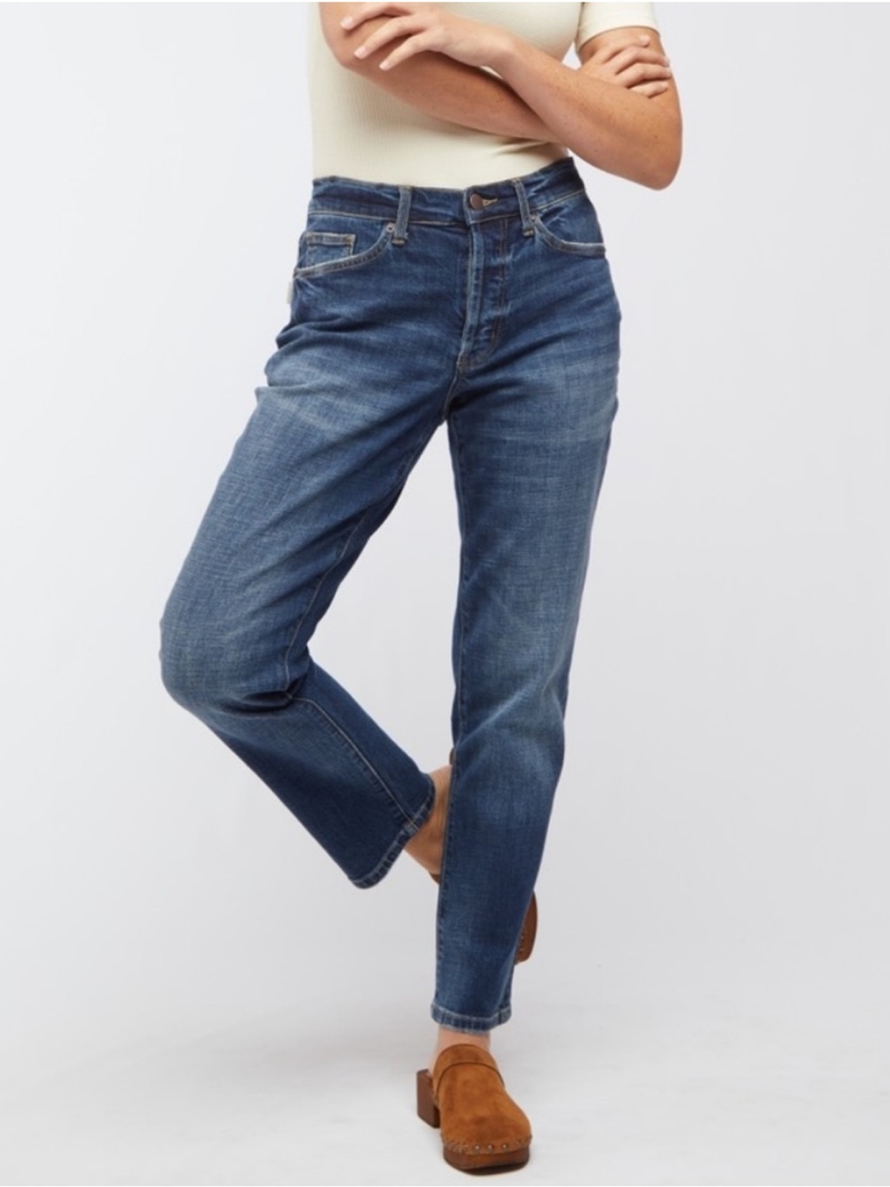 Oliver Logan Ludlow Relaxed Button Fly Ankle Jeans Size 27